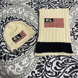 Ralph Lauren Knitted Scarf and Hat Matching Set
